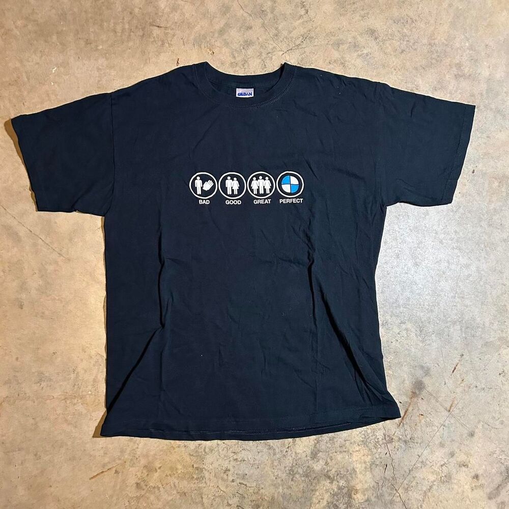 Bmw Men's Black and Navy T-shirt